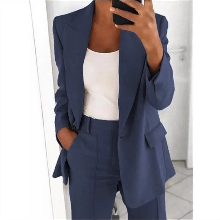 Blazer and Wide-Leg Pants Ensemble