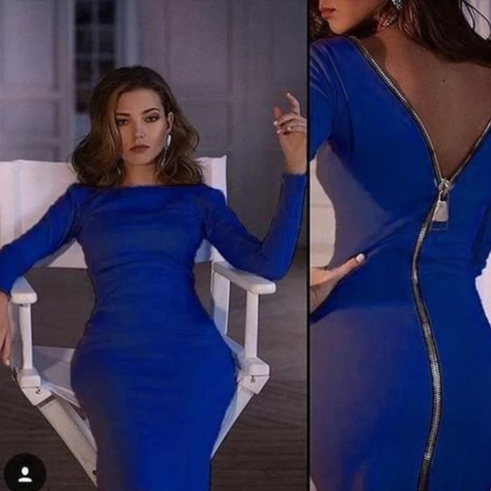Bernadeth Chic Bodycon Dress with Full-Length Back Zipper