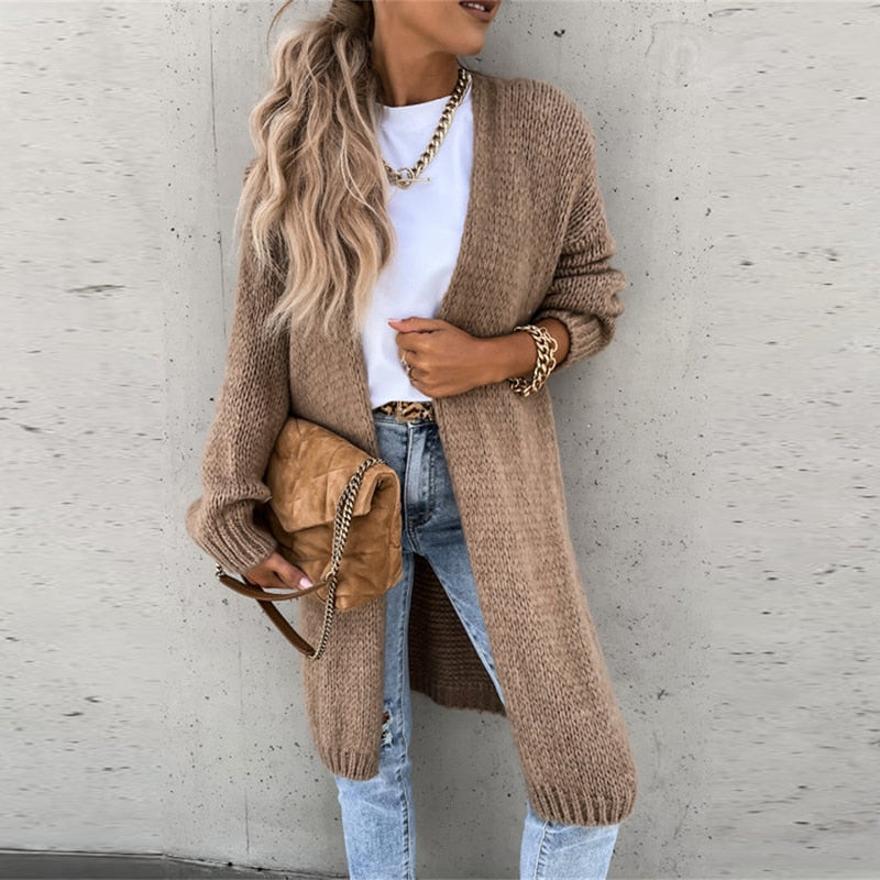 Chic and Cozy Long Knit Cardigan for Women