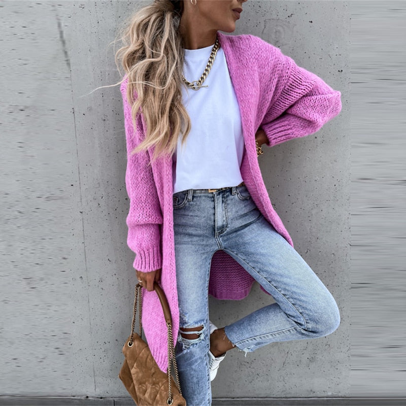 Chic and Cozy Long Knit Cardigan for Women