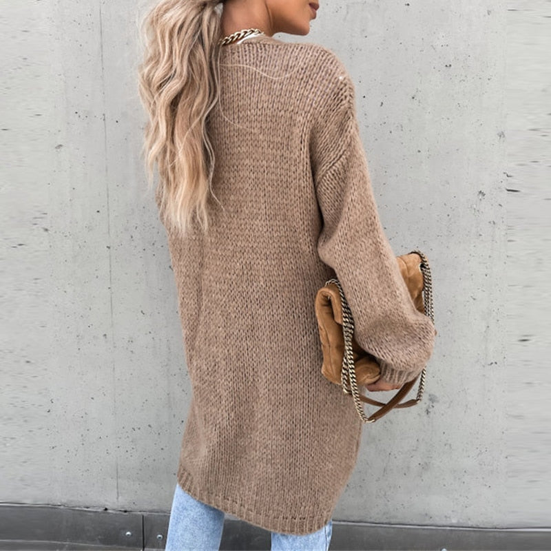 Chic and Cozy Long Knit Cardigan for Women